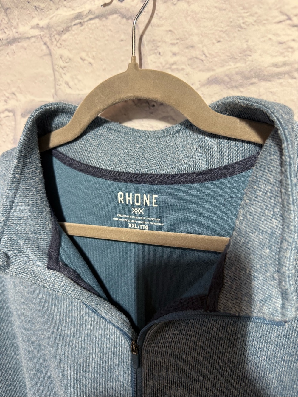 Men's Rhone Commuter Blue Quarter-Zip Knit Sweater, Size XXL - Picture 5 of 12